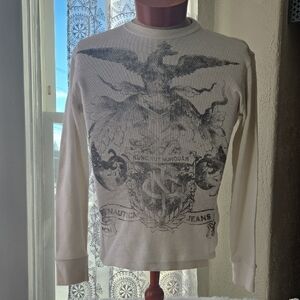 Cream Long Sleeve Graphic Shirt